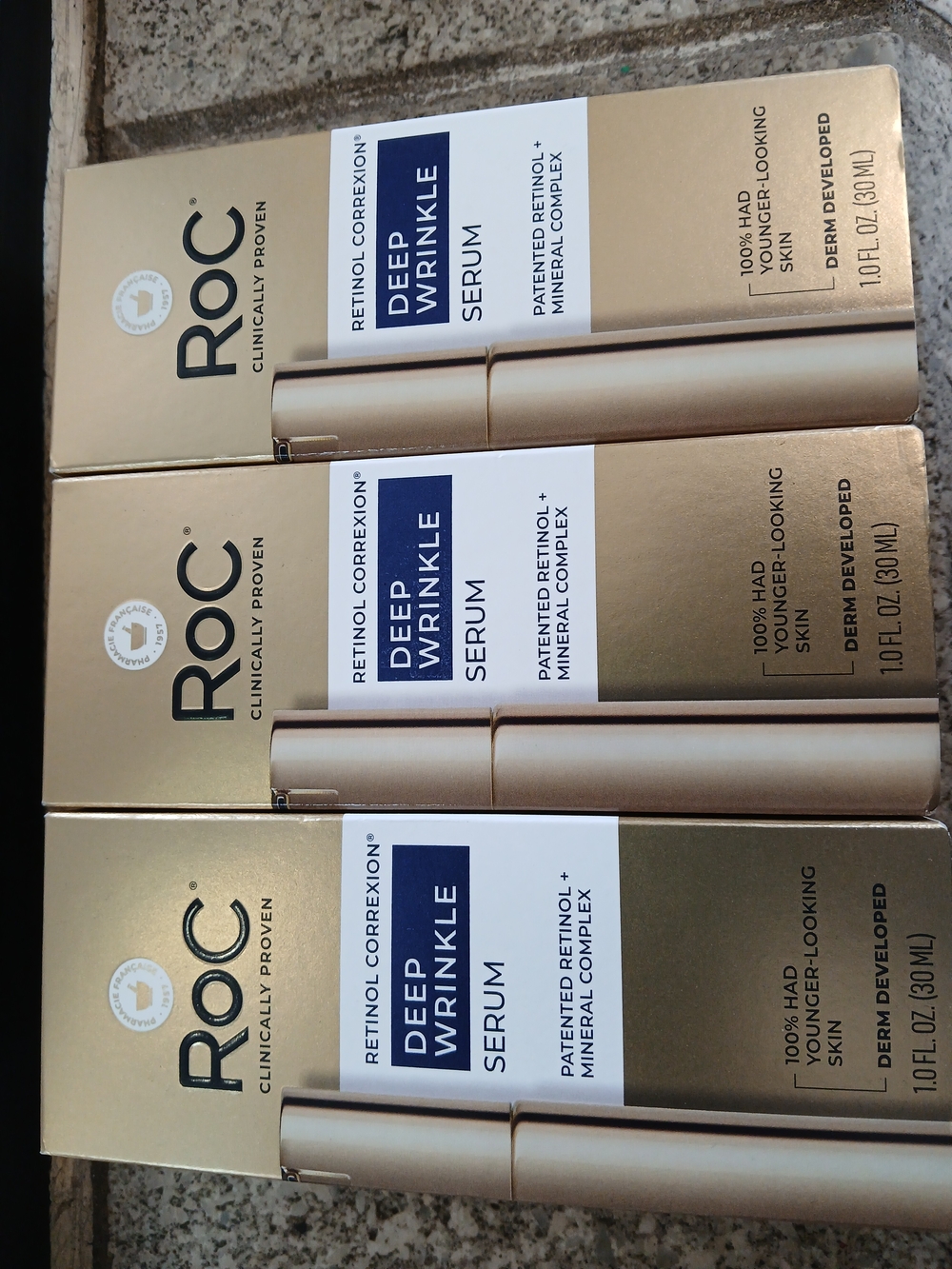 RoC Deep Wrinkle Serum — Gold & White Packaging